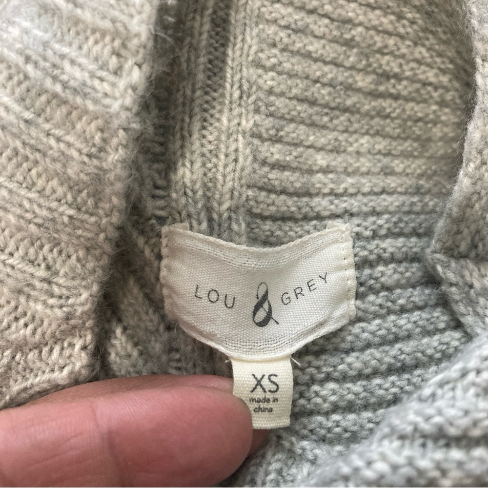 Lou & Grey Women’s Sweater Pullover Mock Neck Oversize Tunic Size SX Gray - Picture 6 of 13